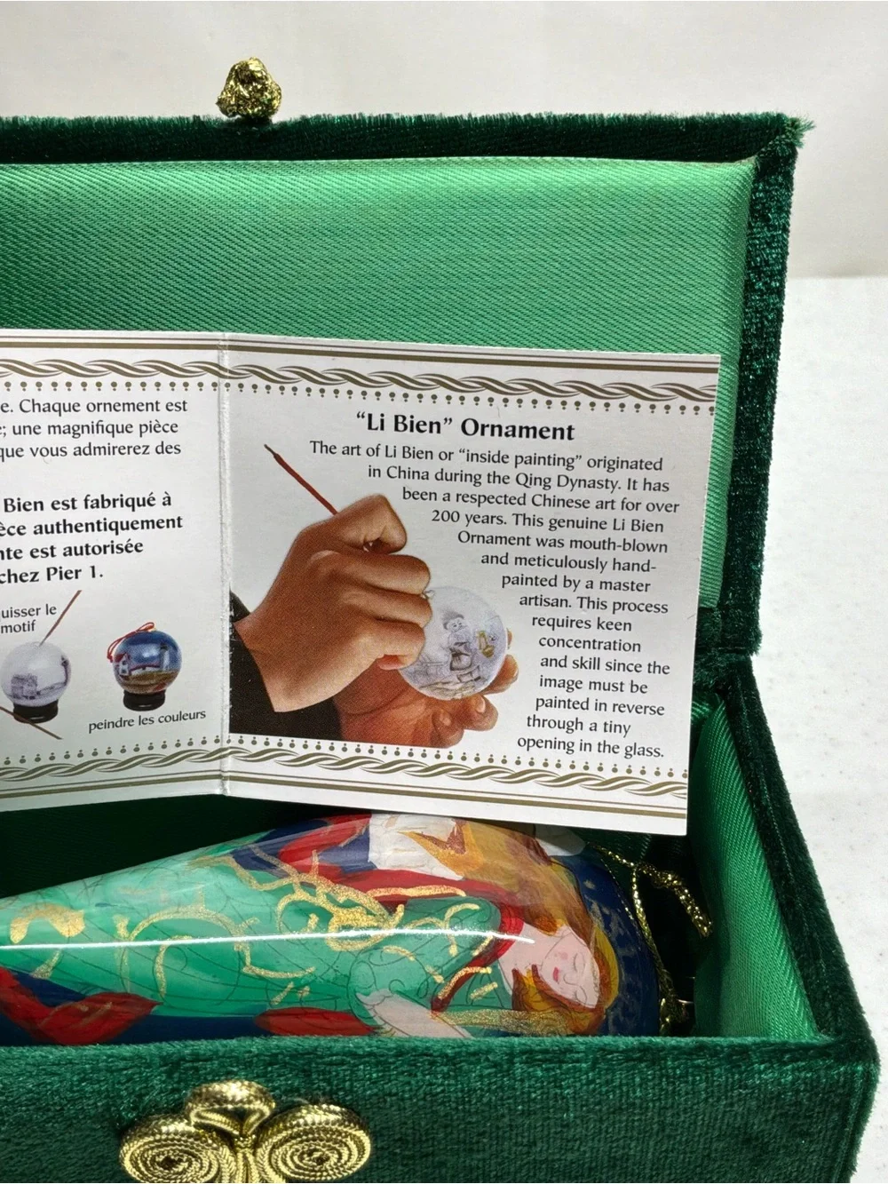 Pier 1 2012 “Angel Cone” Hand Painted Teardrop Christmas Ornament W/Box